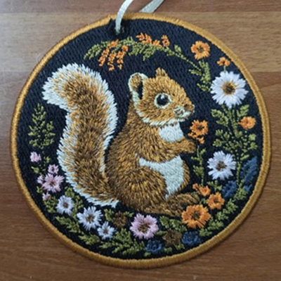 Computer Embroidery on a Round Frame - Chipmunk & Flower />
                                                 		<script>
                                                            var modal = document.getElementById(